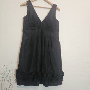 Night Way Collection Black Sleeveless Pleated Ruffle A-Line Formal Dress Size 12